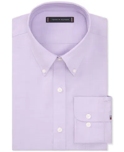 Tommy Hilfiger Th Flex Dress Shirt Mens Lavender Long Sleeve Button Down Mac110 In Purple