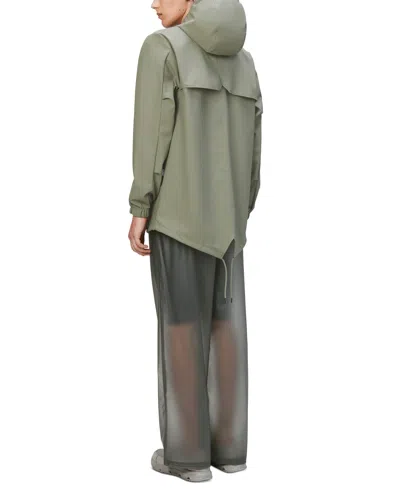 Rains Fishtail Hooded Rain Jacket In Green