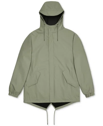 Rains Fishtail Hooded Rain Jacket In Green