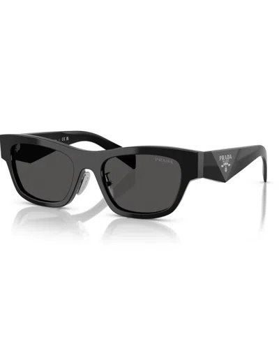 Prada Dark Grey Rectangular Ladies Sunglasses Pr B09s 16k08z 52 In Black