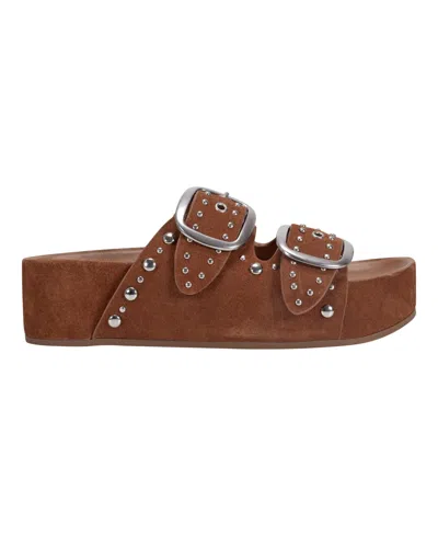 Marc Fisher Ltd Women's Sayge Studded Suede Footbed Sandal