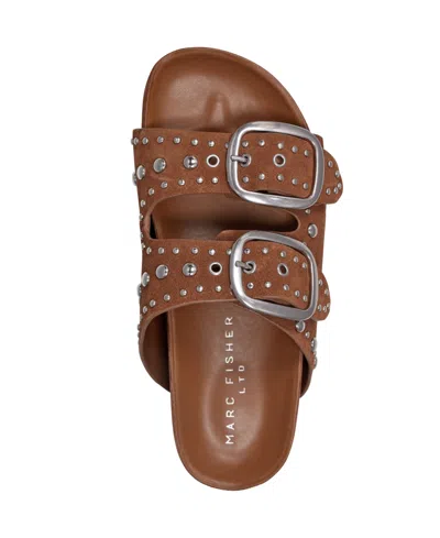 Marc Fisher Ltd Women's Sayge Studded Suede Footbed Sandal
