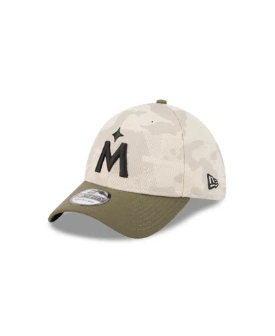 New Era Men's Light Beige/olive Minnesota Twins 2025 Armed Forces Day 39thirty Flex Hat