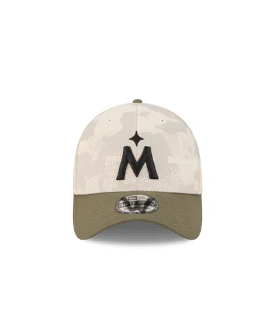 New Era Men's Light Beige/olive Minnesota Twins 2025 Armed Forces Day 39thirty Flex Hat
