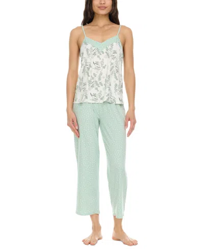 Flora By Flora Nikrooz Women's Amari 3-pc. Cami, Shorts & Capris Pajama Set In Green