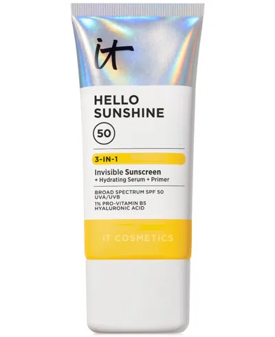 It Cosmetics Hello Sunshine Invisible Face Sunscreen Spf 50 In Transparent