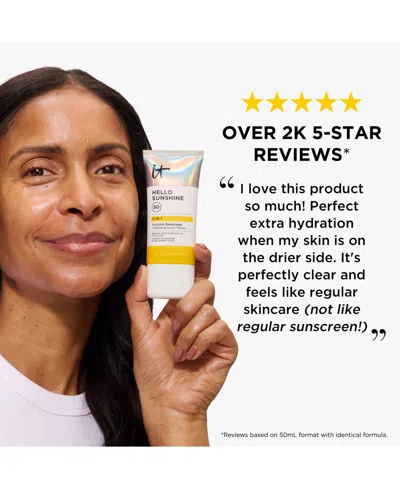 It Cosmetics Hello Sunshine Invisible Face Sunscreen Spf 50 In Transparent