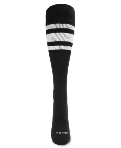 Memoi Women's Unisex Knee High Cotton Blend 15-20mmhg Graduated Compression Socks Wfc1520-1101 In Black