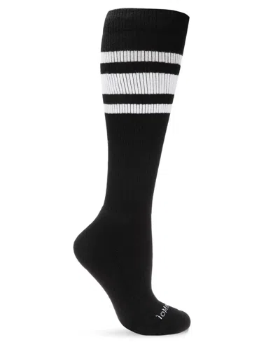 Memoi Women's Unisex Knee High Cotton Blend 15-20mmhg Graduated Compression Socks Wfc1520-1101 In Black