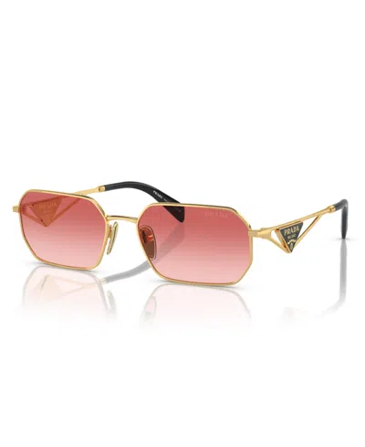 Prada Womens Gold Pr A51s Irregular-frame Metal Sunglasses