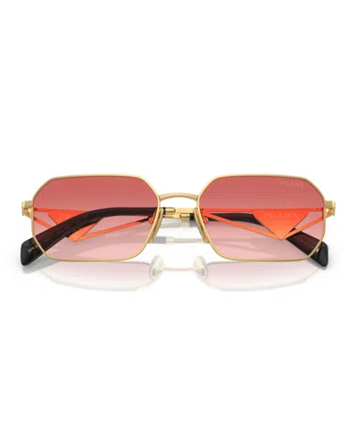Prada Womens Gold Pr A51s Irregular-frame Metal Sunglasses