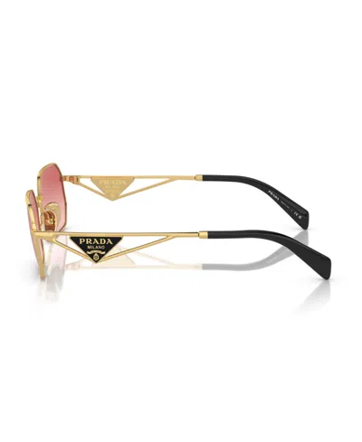 Prada Womens Gold Pr A51s Irregular-frame Metal Sunglasses
