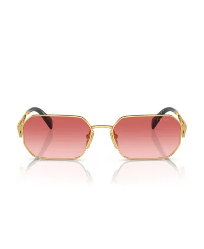 Prada Womens Gold Pr A51s Irregular-frame Metal Sunglasses