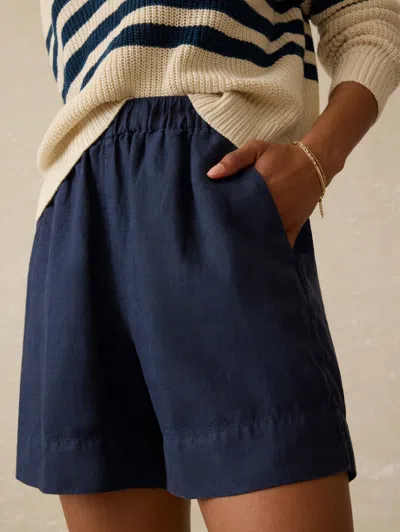 Faherty Laguna Linen Bayview Short In Blue