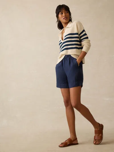 Faherty Laguna Linen Bayview Short In Blue