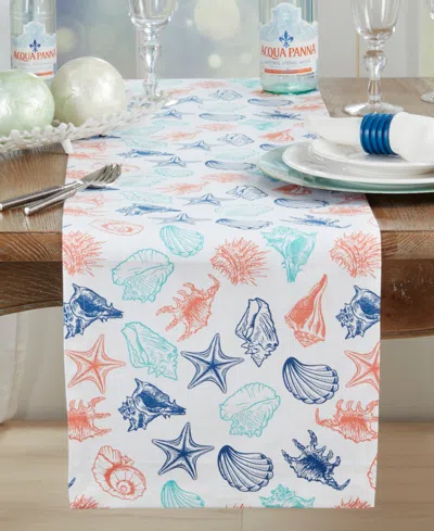 Saro Lifestyle Ocean Breeze Sea Shells Table Runner, 14" X 72"