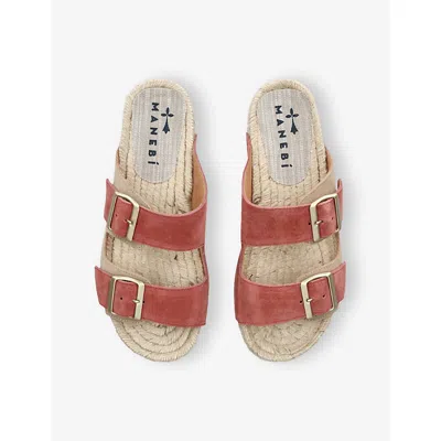 Manebi Suede La Havana Sandals In White