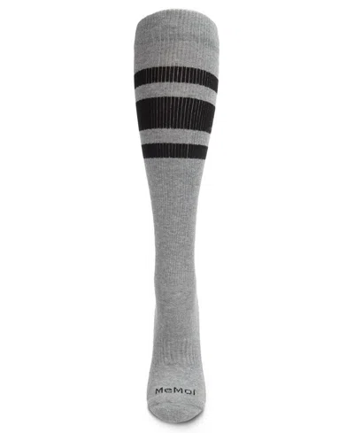 Memoi Stripe Performance Knee High Compression Socks In Gray