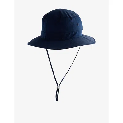 Hunza G Navy Wide-brim Shell Bucket Hat 2-12 Yeats