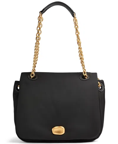 Donna Karan Crepe Small Nylon Shoulder With Chain Strap