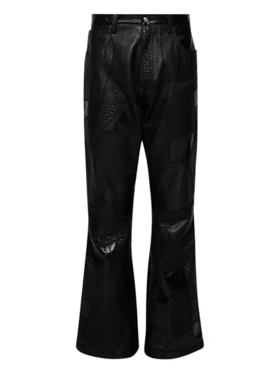 拼贴设计露踝裤