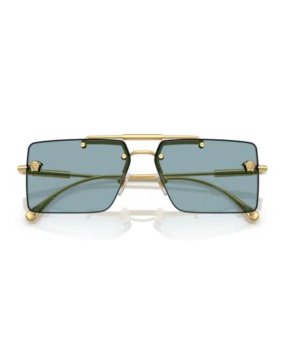 Versace 60mm Rectangular Sunglasses