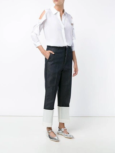 Shop Loewe Cropped Jeans In Blue