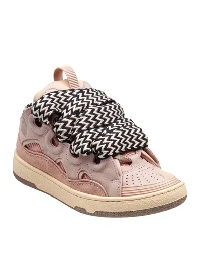 Lanvin Curb Sneakers With Padded Tongue And Rubber Sole In Pink