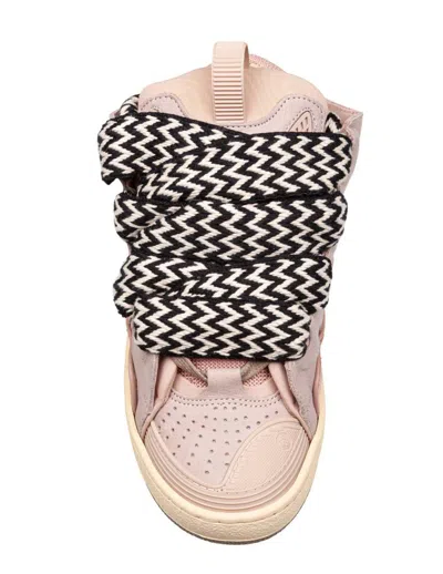 Lanvin Curb Sneakers With Padded Tongue And Rubber Sole In Pink