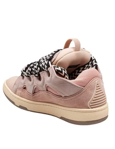 Lanvin Curb Sneakers With Padded Tongue And Rubber Sole In Pink