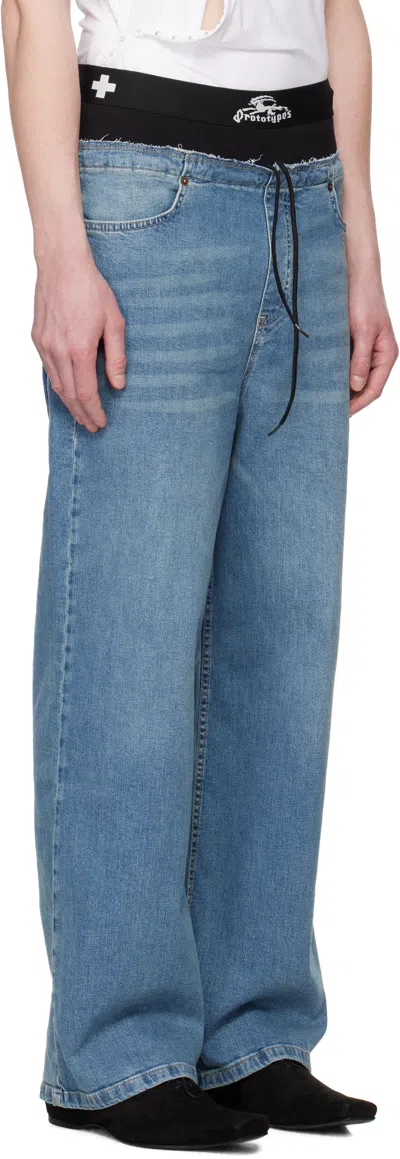 Prototypes Blue Waistband Regular Jeans