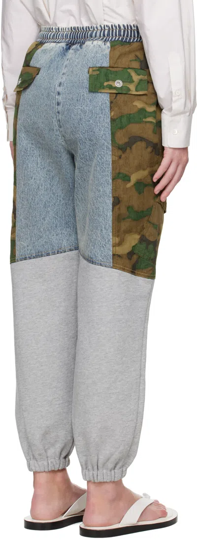 3.1 Phillip Lim Patchwork Camo Ripstop Joggers Dark Olive Multi