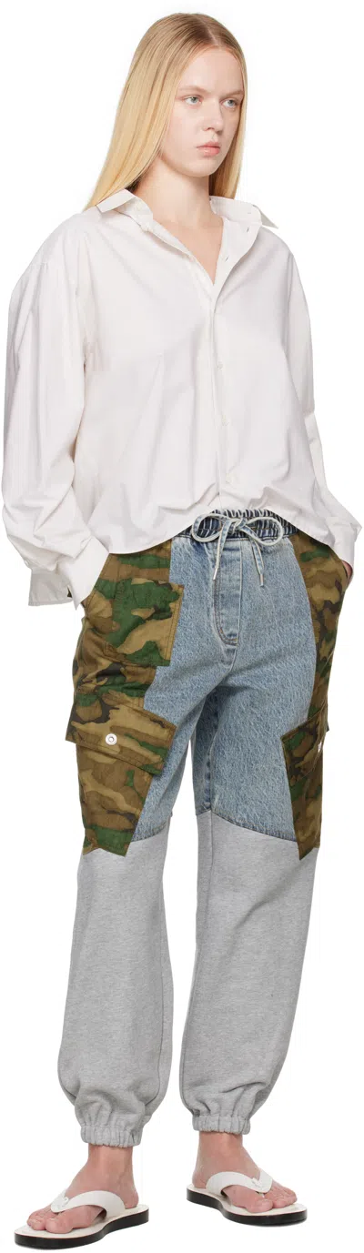 3.1 Phillip Lim Patchwork Camo Ripstop Joggers Dark Olive Multi