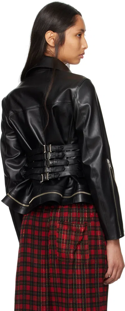 Undercover Black Uc1e1207 Faux-leather Biker Jacket