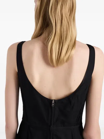 Prada Blue Cotton Canvas Dress In F0002 Nero