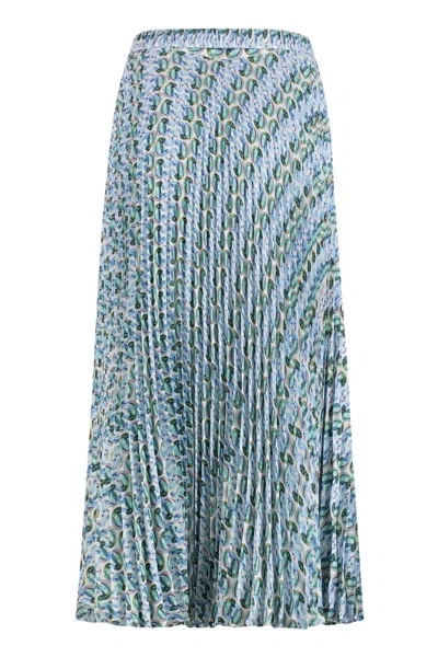 Tory Burch Printed Midi Skirt In Gray