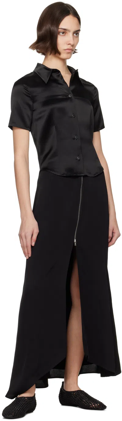 Nanushka Clare Button Front Blouse In Black