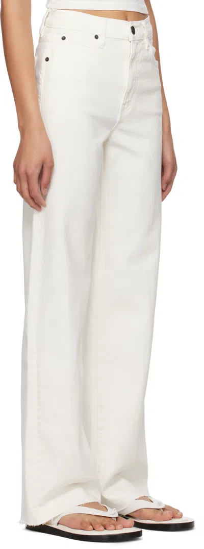 Slvrlake Grace High Waist Organic Cotton Denim Wide Leg Jeans In Ecru