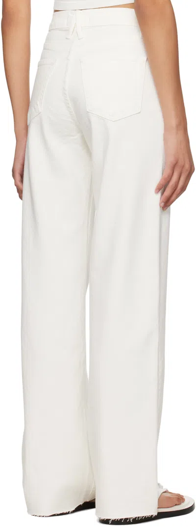 Slvrlake Grace High Waist Organic Cotton Denim Wide Leg Jeans In Ecru