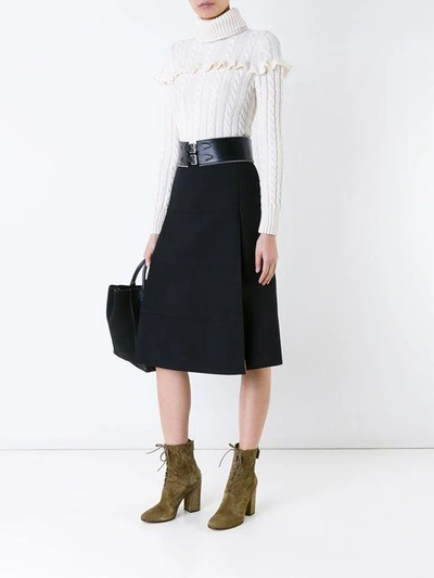Shop Victoria Victoria Beckham Mid-length A-line Skirt - Black