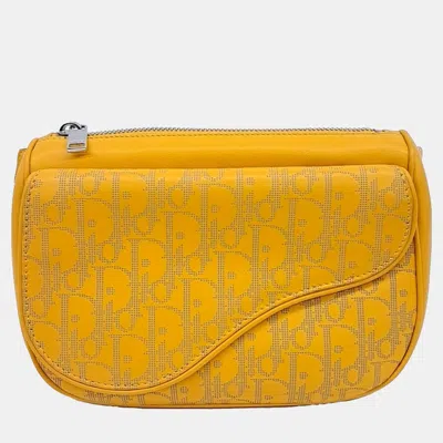 Pre-owned Dior Yellow Leather World Tour Belt Bag