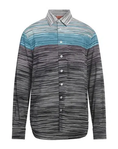 Missoni Man Shirt Azure Size Xl Cotton