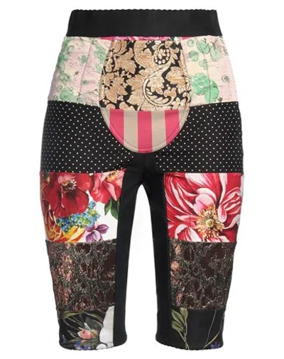 Dolce & Gabbana Woman Shorts & Bermuda Shorts Black Size 6 Polyester, Cotton, Synthetic Fibers, Elas