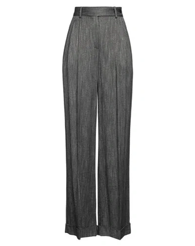 Alberta Ferretti Tailored Straight-leg Trousers With Subtle Pinstripe Pattern In Gray