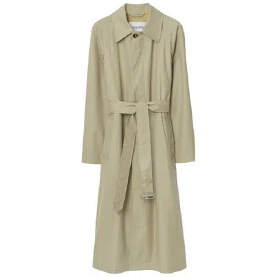 Burberry Bradford Car Coat Gabardine Long Coat In Neutral
