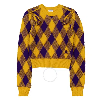 Burberry Embroidered Wool Sweater In Yellow
