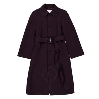 Burberry Wool Belted Coat In Red