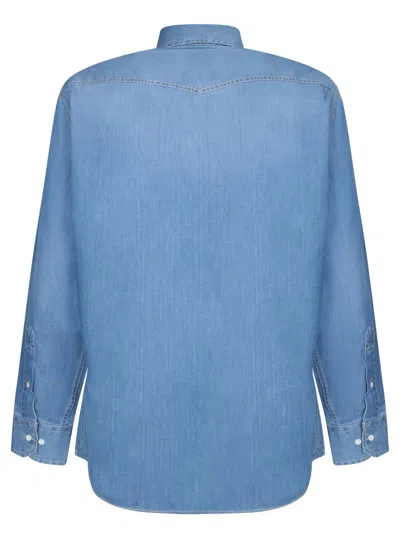 Brunello Cucinelli Long-sleeved Shirt In Blue