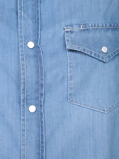 Brunello Cucinelli Long-sleeved Shirt In Blue