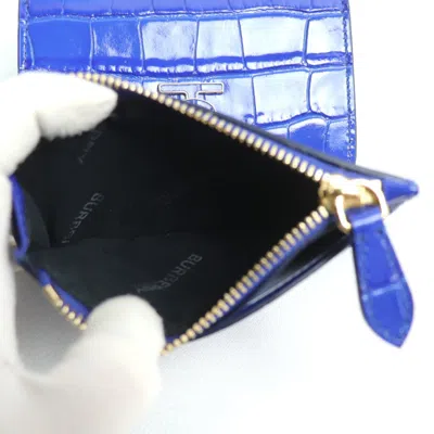 Pre-owned Burberry Blue Leather Wallet (tri-fold) ()